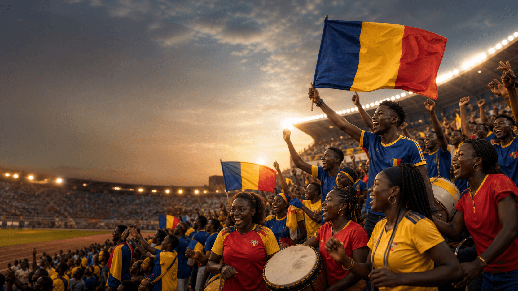 Supporters tchadiens dans un stade
